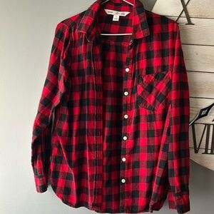 [M] Old Navy Red and Black Plaid Shirt